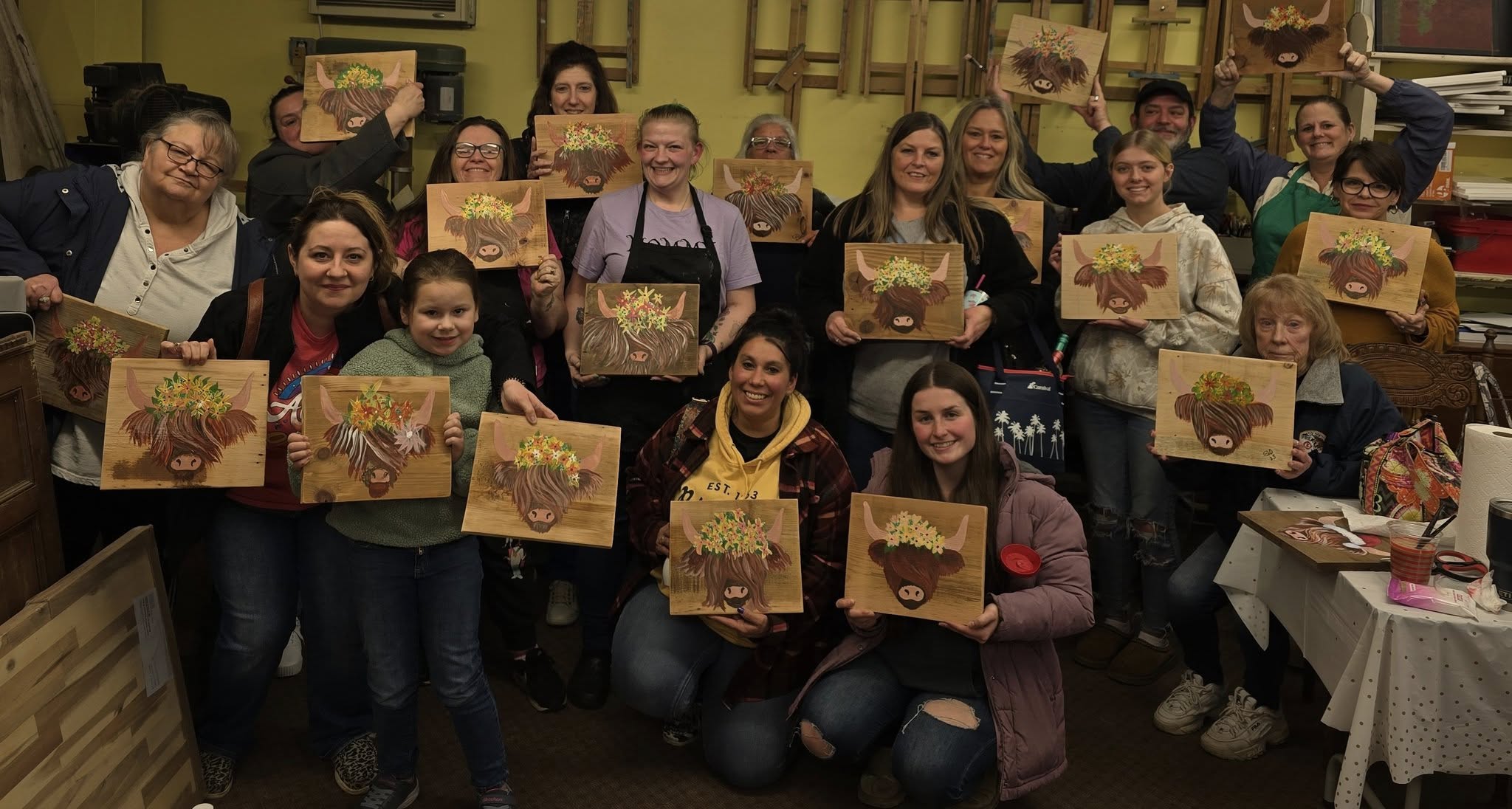 Painting class at Junk and Disorderly